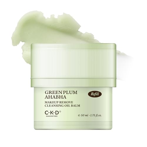 CKD Green Plum AHA·BHA Grinding Cleansing Oil Balm [Refill] - Sherbet Balm Cleanser for Makeup, Sebum & Blackhead Removal. Exfoliating with 4-Acid Complex for All types of Skin.1.75 fl oz