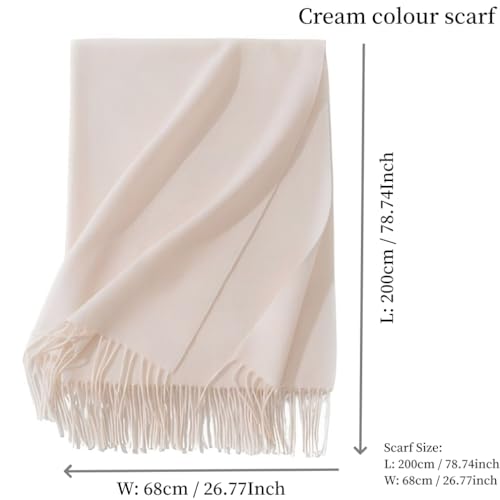 Women's Soft Cashmere Shawl - Solid Colour Warm Neck Wrap Scarf2
