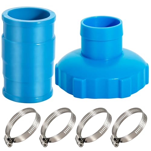 Adapter B Pool Vacuum Hose Adapter Kit Compatible with Intex Above Ground Swimming Pools Surface Skimmer Replacement Parts Connector Set Including 4 Clamps Fittings for 1.5in Hoses Accessory - 1Pack