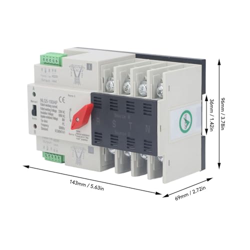 Interruptor de Transferência Automática de Energia Dupla 220V, Material Retardador de Chamas para PC