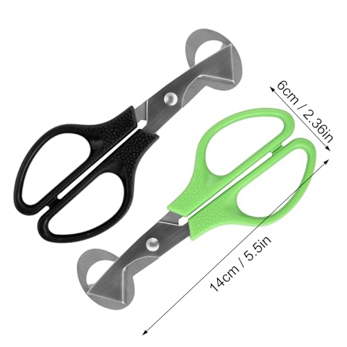 volumoon 2 Stück Wachteleierschere Edelstahl, Eierschalenöffner, Wachtel-Ei-Öffner, Eierteiler, Taubeneierschere, Wachteleierknacker, Eieröffner für Wachteln, Küchenhelfer, Grün, Schwarz