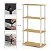 Furinno (99557BE/WH) Turn-N-Tube 4-Tier Multipurpose Shelf Display Rack - Beech/White