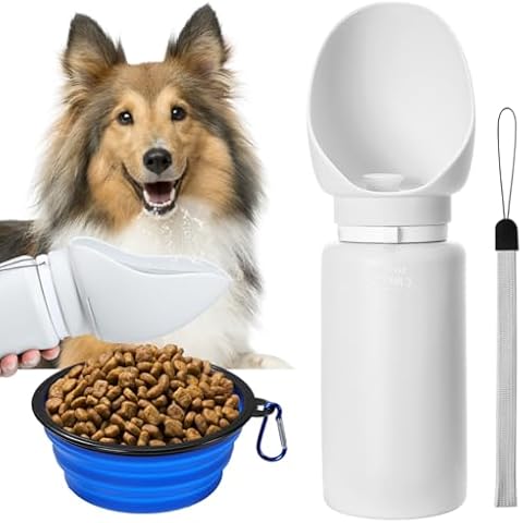 Lewondr Portable Dog Water Bottle with Bowl Cover