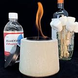 Fine&Clear Manhattan Stove Tabletop Fire Pit - Handmade Bio Ethanol Firepit, Concrete Fire Bowl, Min