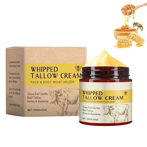 Tallow Face Cream,Beef Tallow Skincare, Tallow and Honey Balm Face, Organic Beef Tallow Moisturizer, Organic Beef Tallow Balm, Grass Fed Beef Tallow for All Skin Types (1)