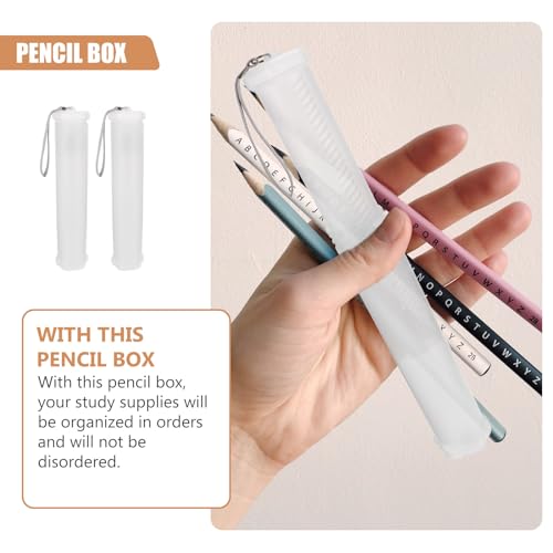 Image of Operitacx Telescopic Pen Holder 2-Pack Extendable Plastic Storage Tube with Carrying Lanyard for Paint Brushes Pens and Art Supplies 10.23X2.24X2.24 Inches