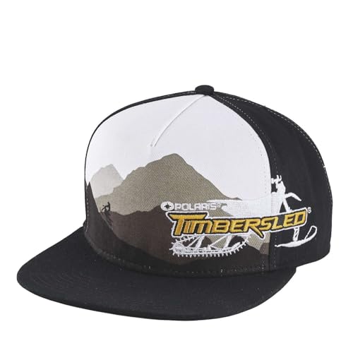 Polaris Timbersled Mountainscape Adjustable Snapback Hat, Black/White, Baseball caps, 2869613