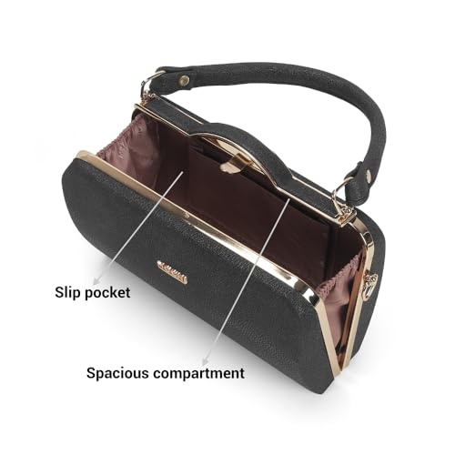 Image of Mochi Women Party /Fashion Fabric Soft Body Lock Closure Solid Clutches With 1 Pocket And 1 Compartments