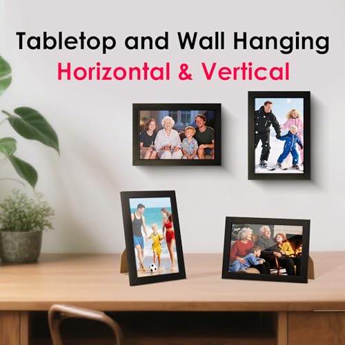 Image of FIXSMITH 4x6 Picture Frame Set of 4, 4x6 Photo Frames with HD Plexiglass for Wall Hanging or Tabletop Display, Black