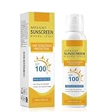 Hair & Scalp Sunscreen Spray SPF 100 - Color-Safe UV Blocker for Dyed/Highlighted Hair | Weightless Non-Greasy Scalp Protection | Beach & Pool Essential (1PC)