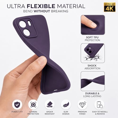 Image of FIRST MART Matte Silicone Back Cover for OnePlus Nord CE 6 - Purple