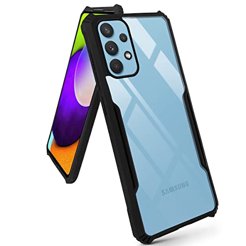 Image of Jkobi Back Cover Case for Samsung Galaxy A52 | A52 5G | A52s 5G (Crystal Glass Back | Camera Protection | Shockproof Bumpers | Professional Black)
