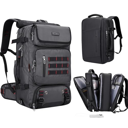 WITZMAN Carry on Travel Backpack for Men Nylon Duffle Backpack Luggage Bag and Travel Backpack Airline Approved Large Luggage Backpack Expandable Bag USB Charging Port