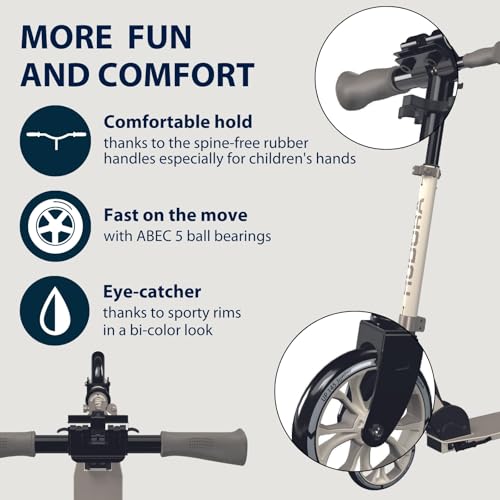 HUDORA Scooter Up 145 Junior - Bezpieczna hulajnoga dziecięca od 3 lat, składana hulajnoga miejska z kołami 145 mm, hulajnoga z regulacją wysokości, dla chłopców i dziewcząt do 60 kg