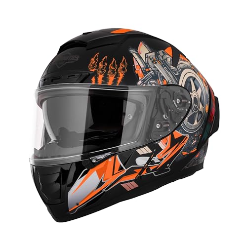 Image of Steelbird SBH-32 Trickster Bluetooth ISI and Dot Certified Full Face Helmet for Men and Women with Inner Smoke Sun Shield