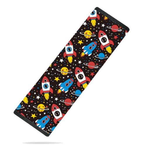 Image of Seat Belt Cover for Kids, Seat Belt Pad for Boys Girls, Car Seat Straps Shoulder Pads for Kids, Kid's Seat Belt Cushion, Shoulder Strap Pad, 1 Piece (Space Adventure)