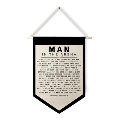 Qpenm Man in the Arena Wall Art, Motivational Quotes Wall