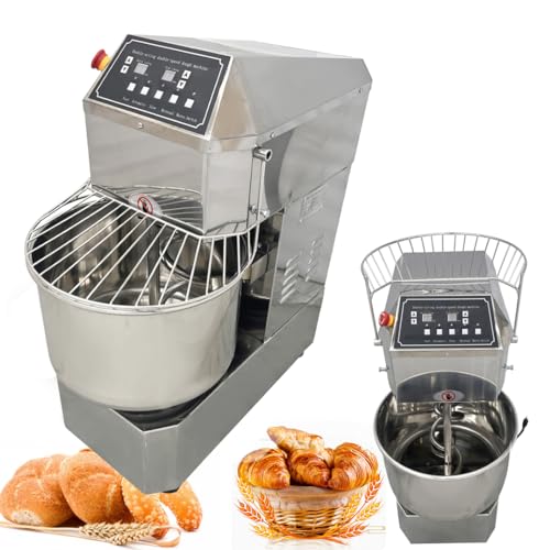 EQCOTWEA 30L Double Action Spiral Dough Mixer