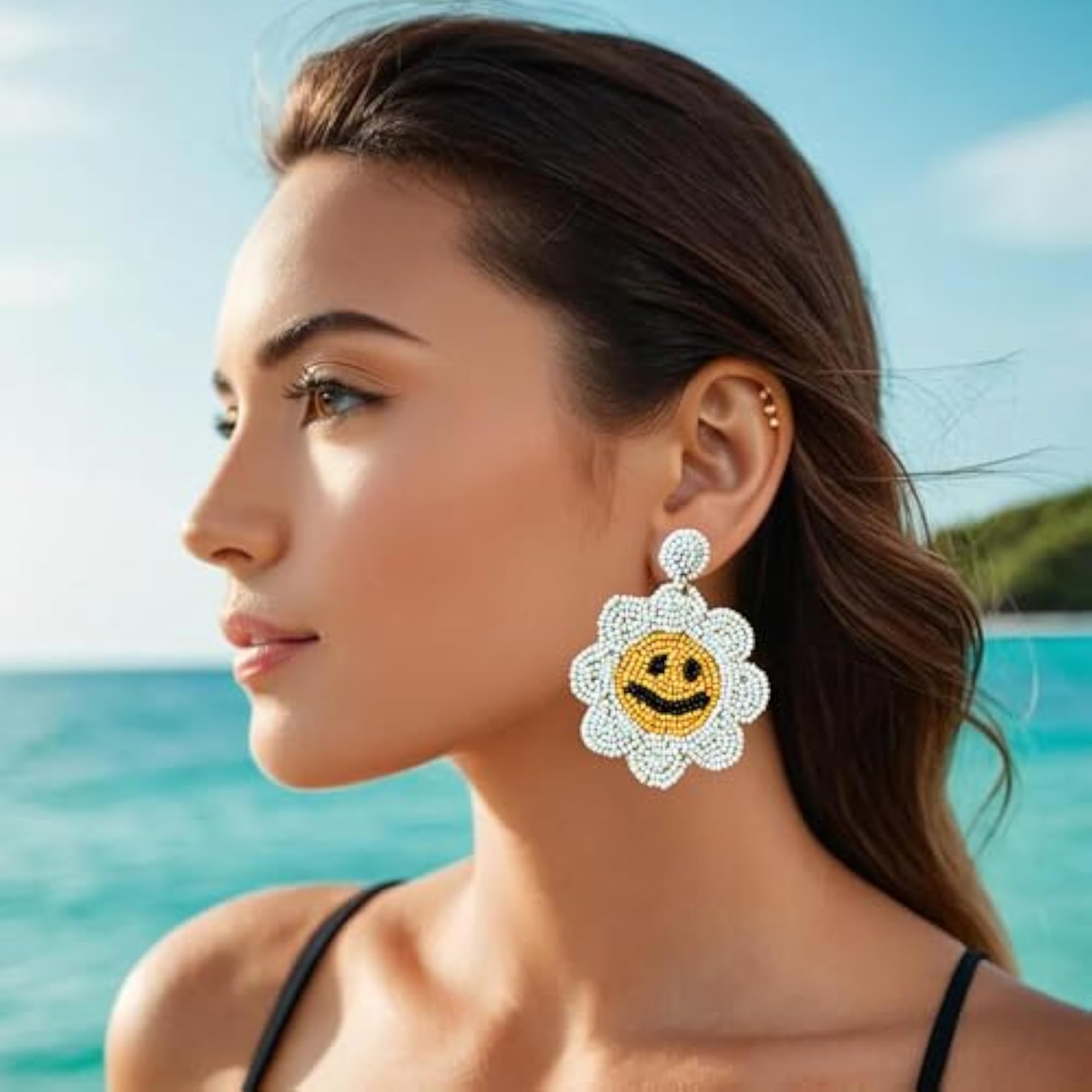 Keep Smiling Beaded Earring