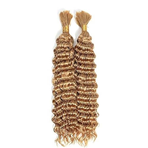Cabello humano trenzado deep wave rubio #27, extensiones sin procesar 7