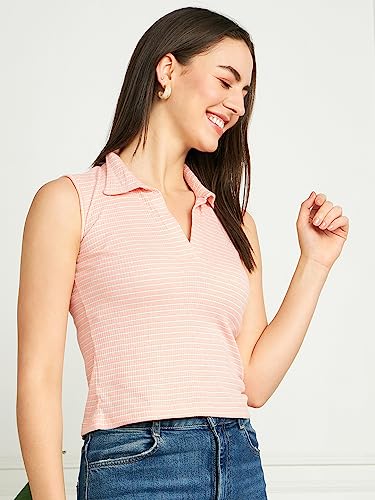 Image of Modeve Women Ribbed Sleeveless Fitted Top for Summer