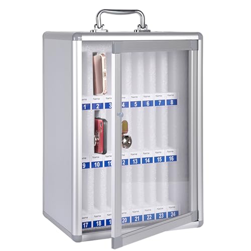 YINXSLO Caja de bloqueo de teléfono de aleación de aluminio segura para teléfono móvil con cerradura aplicable a escenarios donde los teléfonos móviles necesitan aislarse (24 ranuras)