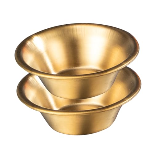 Happyyami 1set Stainless Steel Sauce Cups Household Condiment Containers for Dipping and Grilling and Resistant for Sauces and Dressings for Family Dinners and Picnics 2pcs