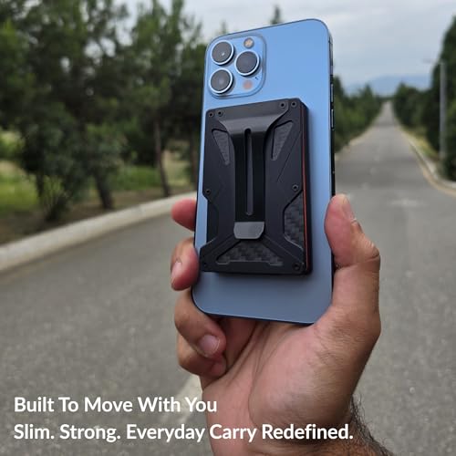 Magnetic Carbon Fiber Aluminum Wallet – Credit Card Holder with Money Clip & AirTag Slot – RFID Blocking, Tactical-Grade, Everyday Carry Design3