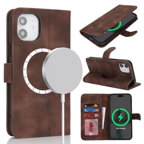 Étui portefeuille pour iPhone 12 Magsafe, la housse marron idéale pour vos déplacements urbains