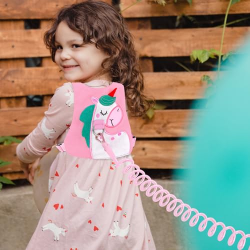 Toddler Harness Leash with Anti Lost Wrist Link, Accmor Cute Unicorn Kids Harness Children Leash for Outdoor Travel, Adorable Baby Anti Lost Leash Walking Wristband Assistant Strap Keep Babies Close
