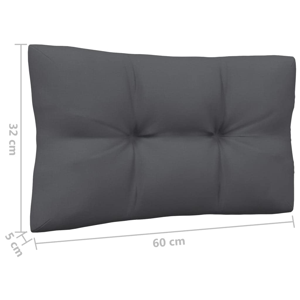 Juego de muebles de jardín de 13 piezas con tapizado en color antracita, conjunto modular de madera de pino resistente para terraza, balcón, jardín, incluye cojín de asiento, mesa auxiliar
