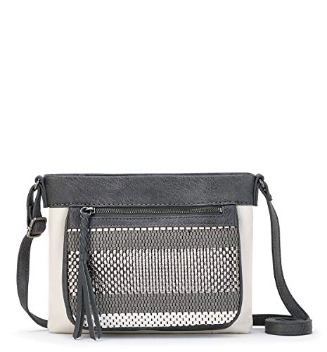 The Sak Unisex The Sanibel Mini Crossbody-Woven, Slate Metallic