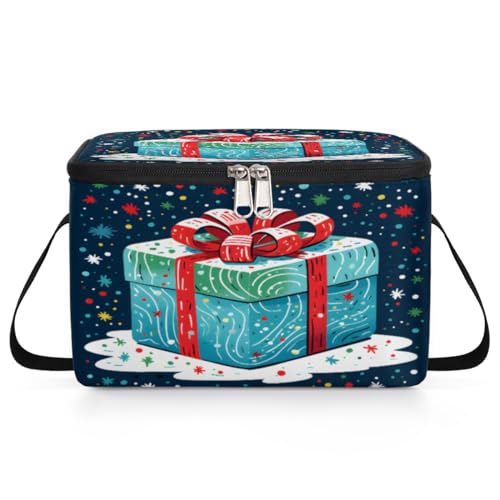 GzLeyigou Christmas Gift Box Lunch Bags for Women Men 9 Cans, Hot & Cold Food Delivery Bag Insulated Grocery Bag Insulated Lunch Box Cooler Bag for Office Work Picnic Beach