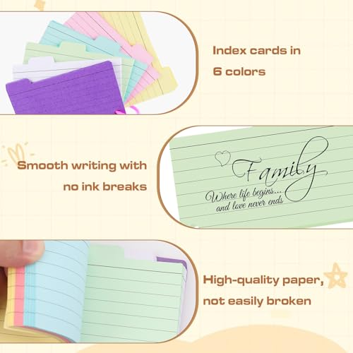 NZZVNZ Karteikarten Box 15,1x10,2x10,3cm, Vokabelkarten, Lernkarten, 12,5x7,9cm Flashcards, 150 Karteikarten Bunt für Englisch Vokabeln, Formeln und Notizen, und Büro Schule Präsentation Vortrag