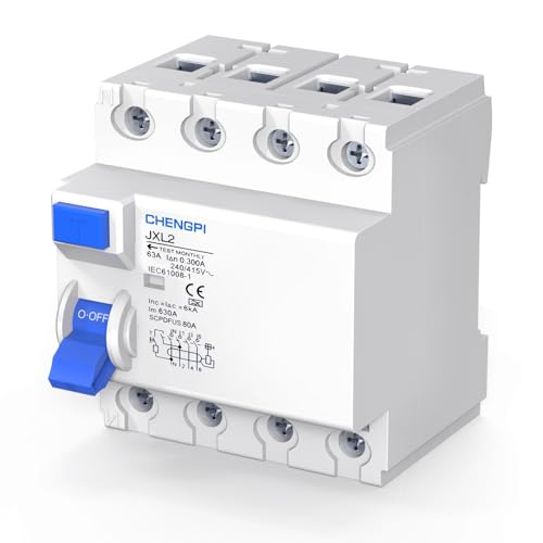 CHENGPI Interruptor Diferencial Tipo A FI 63A 300mA 4P con Rearme Automático