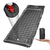 Owelth Selbstaufblasend Isomatte Outdoor, 10cm Verdickte Luftmatratze Isomatte Camping mit Kissen, Ultraleicht Schlafmatte Kleines Packmass, Aufblasbare Schlafunterlage für Wandern Reisen Strand