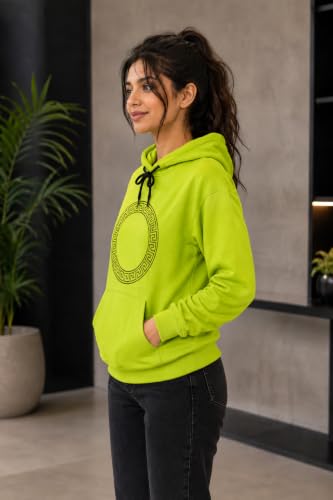 Image of Women's Luxury Rhinestone Geometric Circle Pullover Hoodies for Women
