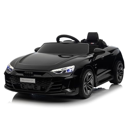 LEADZM Elektro Kinderauto mit Musik & Hupe & Scheinwerfer, 12V Kinder Elektroauto Kinderfahrzeug mit 2,4G Fernbedienung, 3-5km/h für Kinder (Schwarz)