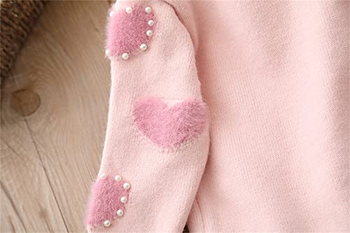 Toddler Girls Cartoon Strawberry Prints Sweater Long Sleeve Warm Knitted Pullover Knitwear Tops Joys (Pink, 2-3 Years) #TOP6