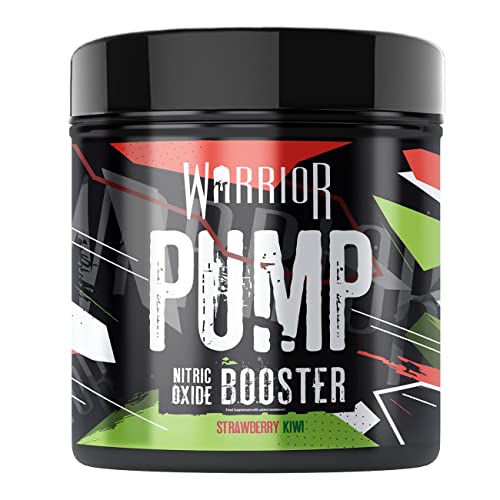 Warrior Supplements Pump Pre Workout Extreme Nitric Oxide Booster Powder, Strawberry Kiwi, 225 gram