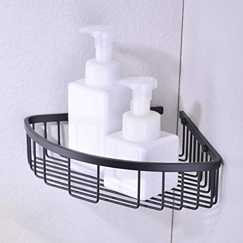 Orhemus 304 Stainless Steel Shower Caddy Corner Basket Shelf Bathroom Organizer Wall Mounted Storage, Matte Black Plated Finish Heavy Duty #TOP4
