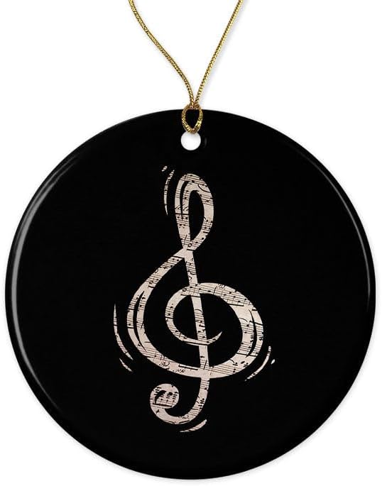 Partituras de árbol de Navidad, adorno navideño con clave de triples, adorno navideño  Decoración de Navidad  Adorno de Navidad  Adorno 2023 para
