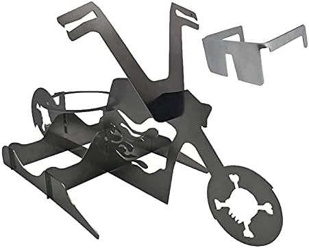 MEETOZ Portable Chicken Stand Beer American Motorcycle BBQ Stainless Steel Rack, Portable Beer Butt Chicken Stand, Beer Chicken Roaster, BBQ Chicken Rack for Outdoor Grills