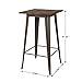 Glitzhome Rustic Square Metal Wood Bar Table Bistro Pub Dining Room Sturdy Frame Pub Tables Height 41.25 Inch