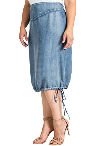 Standards & Practices Women's Plus Size Denim Tencel Adjustable Hem Skirt Size 2X #TOP3