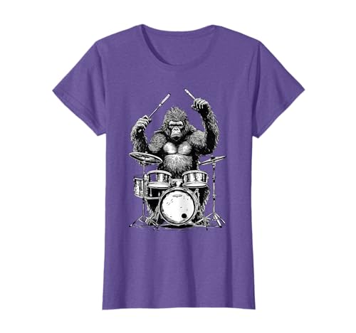 Gorilla Playing Drum Music Lover Drumming Gorilla Drummer T-Shirt