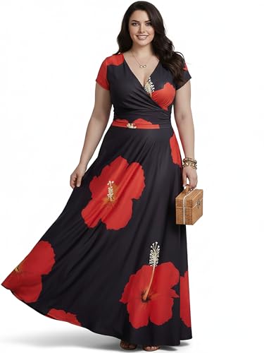 Image of KOH KOH Womens Long Modest Floor Length Flowing Summer Print Maxi Dress