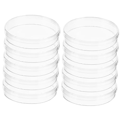 SOESFOUFU 10個 プラスチック製 透明 培養皿 蓋付き 織培養プレート 科学実験用 反応容器 耐熱 耐腐食性 実験室用 生物学析器具