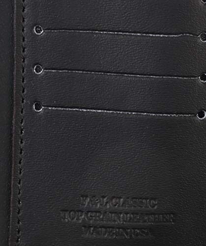 Image of RFID Blocking Men's Tri-fold Vintage Biker Cowhide Leather Steel Chain Wallet,Snap closure, Made In USA,tc315-122,flag /eagle,black