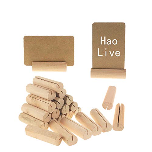 40 Piezas Soporte para Tarjetas de Mesa Soporte Notas Madera Soportes Nombres Tarjetas Mesa Portatarjetas Troncos Madera Decoracion Portatarjetas para Bodas, Fiestas, Celebraciones, Decoraciones